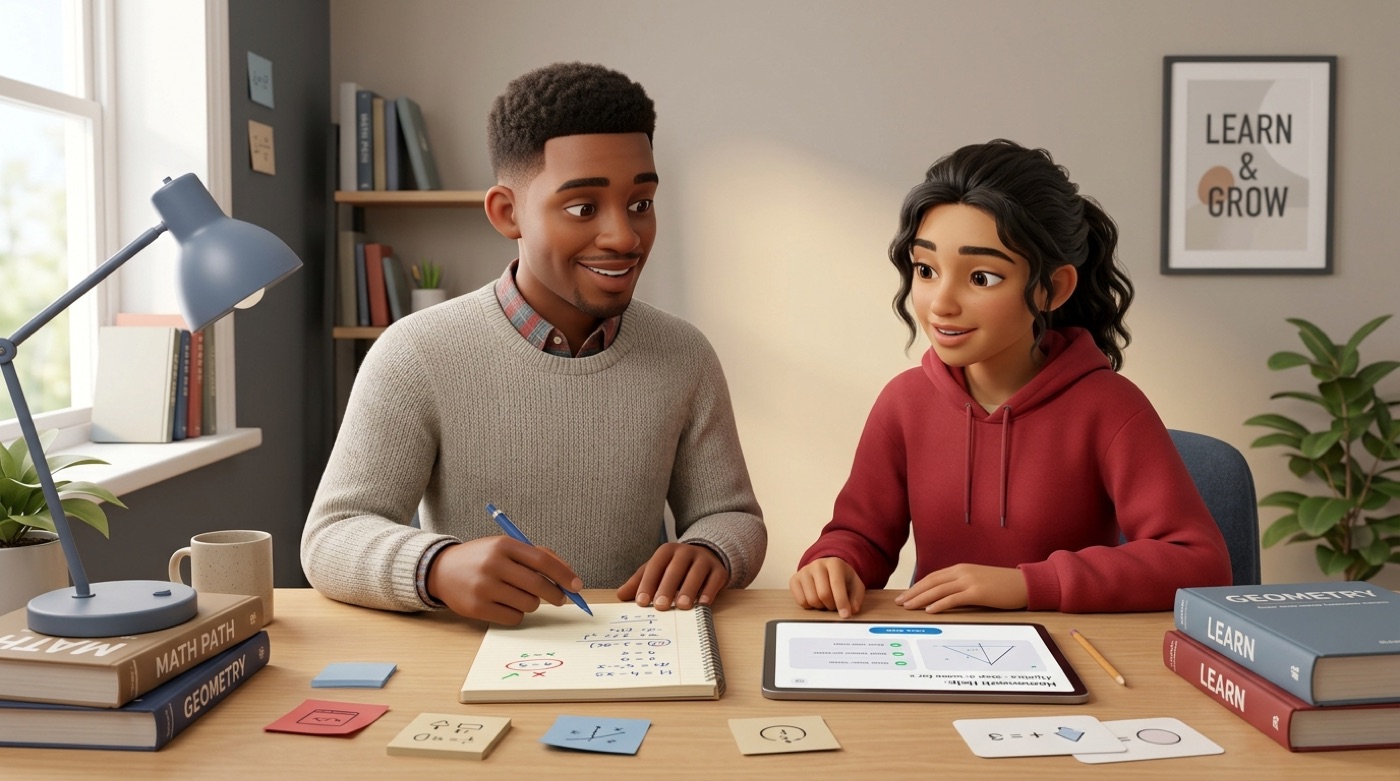 A homework AI checking answers and explaining a mistake so the student learns why